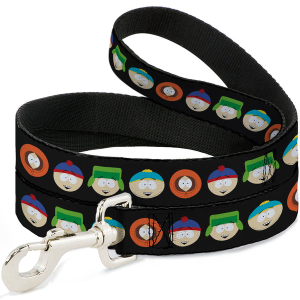 Buckle-Down Dog Leash - South Park Boys Face Repeat Black