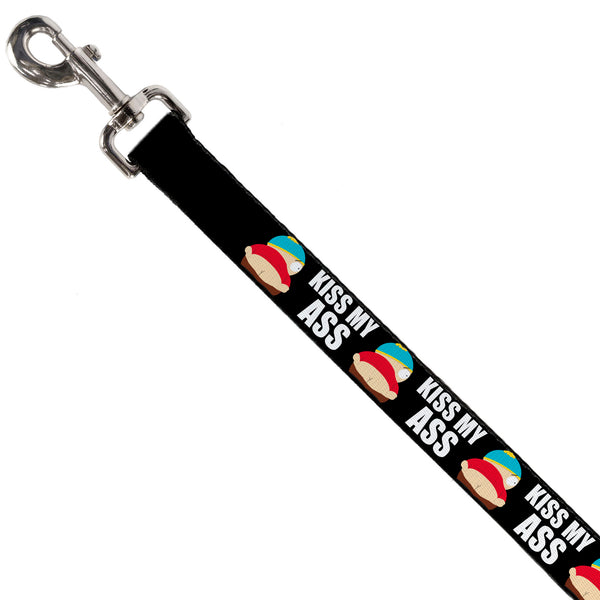 Buckle-Down Dog Leash - South Park Cartman Pants KISS MY ASS Pose Black/White