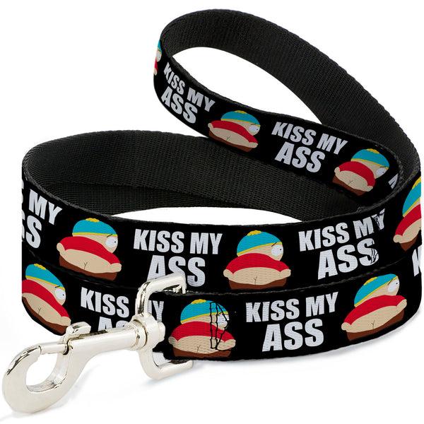 Buckle-Down Dog Leash - South Park Cartman Pants KISS MY ASS Pose Black/White
