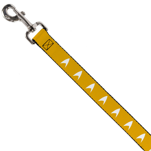 Buckle-Down Dog Leash - Star Trek Starfleet Insignia Golden Yellow/White