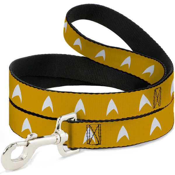 Buckle-Down Dog Leash - Star Trek Starfleet Insignia Golden Yellow/White