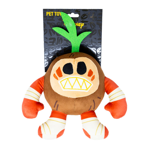 Buckle-Down Dog Toy Squeaker Plush - Moana Kakamora Coconut Monster Full Body Pose