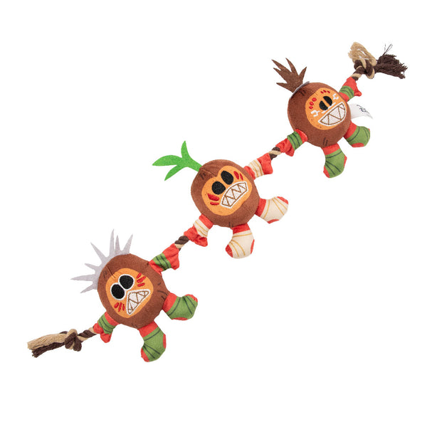 Buckle-Down Dog Toy Squeaker Plush Rope Toy - Moana Kakamora Coconut Monster Trio