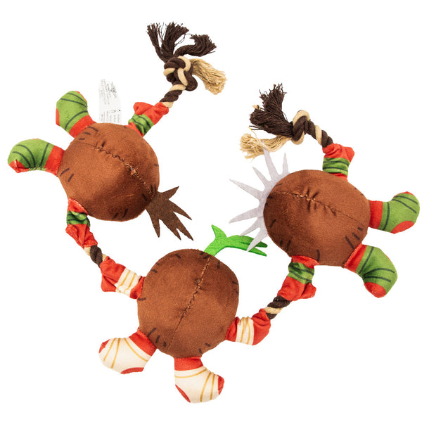 Buckle-Down Dog Toy Squeaker Plush Rope Toy - Moana Kakamora Coconut Monster Trio
