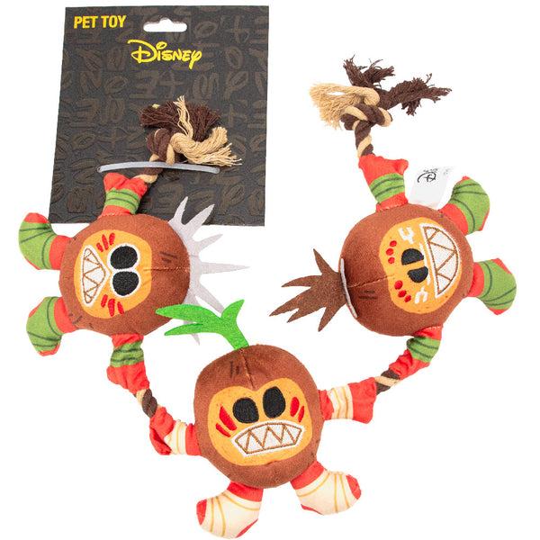 Buckle-Down Dog Toy Squeaker Plush Rope Toy - Moana Kakamora Coconut Monster Trio