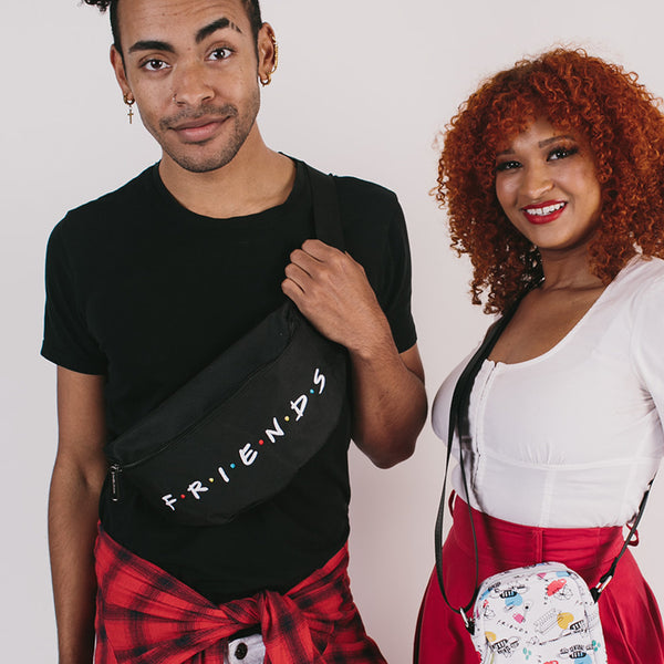 Buckle-Down Fanny Pack - FRIENDS Logo Black White Multi Color