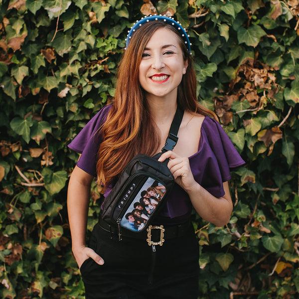 Buckle-Down Fanny Pack - FRIENDS Vivid 6-Character Milk Shake Pose Black White Multi Color