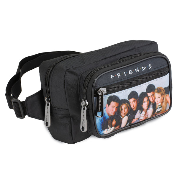 Buckle-Down Fanny Pack - FRIENDS Vivid 6-Character Milk Shake Pose Black White Multi Color