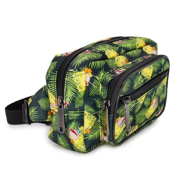 Buckle-Down Fanny Pack - Primitive SpongeBob Pose Palm Leaves Black Green