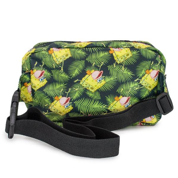 Buckle-Down Fanny Pack - Primitive SpongeBob Pose Palm Leaves Black Green