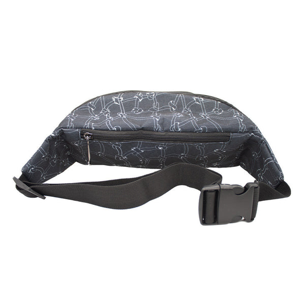 Buckle-Down Fanny Pack - SPACE JAM 4-Player Group Pose Netting Black White