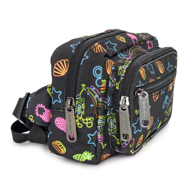 Buckle-Down Fanny Pack - SpongeBob Icons Collage Black Multi Neon