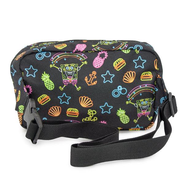 Buckle-Down Fanny Pack - SpongeBob Icons Collage Black Multi Neon