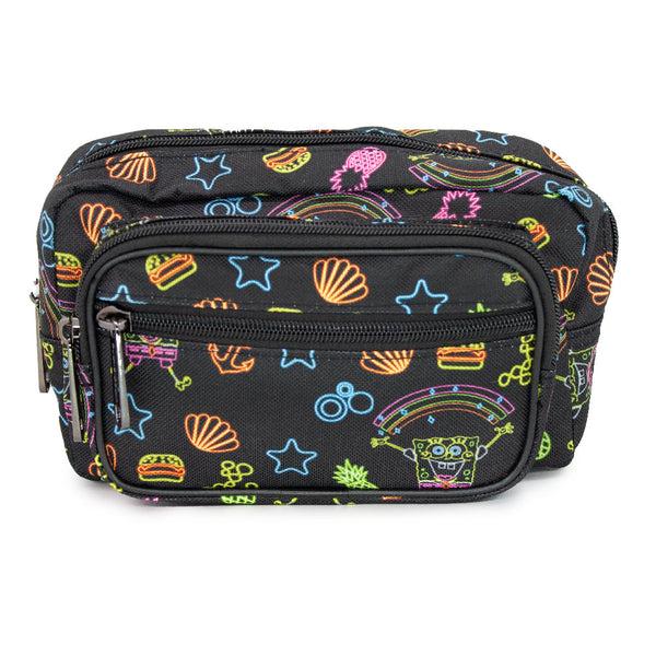 Buckle-Down Fanny Pack - SpongeBob Icons Collage Black Multi Neon