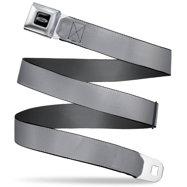 Buckle-Down Ford Emblem Seatbelt Belt - Silver Panel Webbing