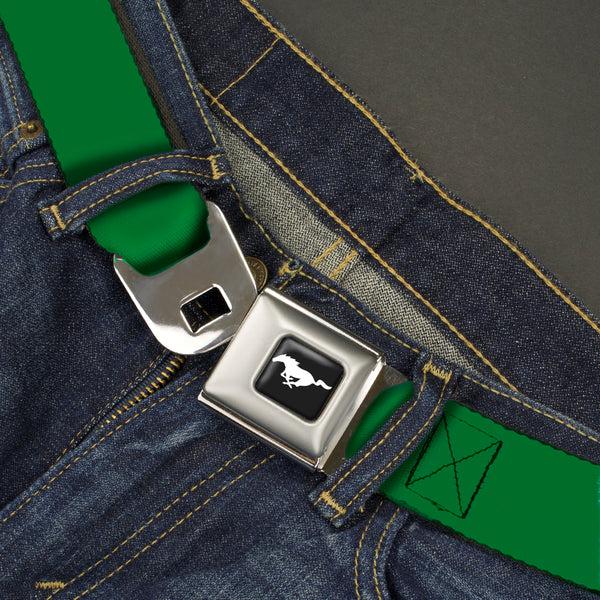 Buckle-Down Ford Mustang Seatbelt Belt - Green Webbing