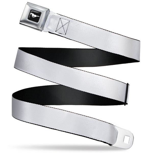 Buckle-Down Ford Mustang Seatbelt Belt - White Webbing