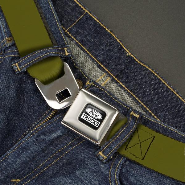 Buckle-Down Ford Trucks Seatbelt Belt - Olive Webbing