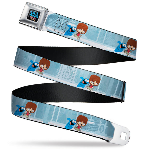 Buckle-Down FOSTER'S HOME FOR IMAGINARY FRIENDS Title Logo Black/Multi Color Seatbelt Belt - Foster's Home for Imaginary Friends Mac and Bloo Pose Blues Webbing