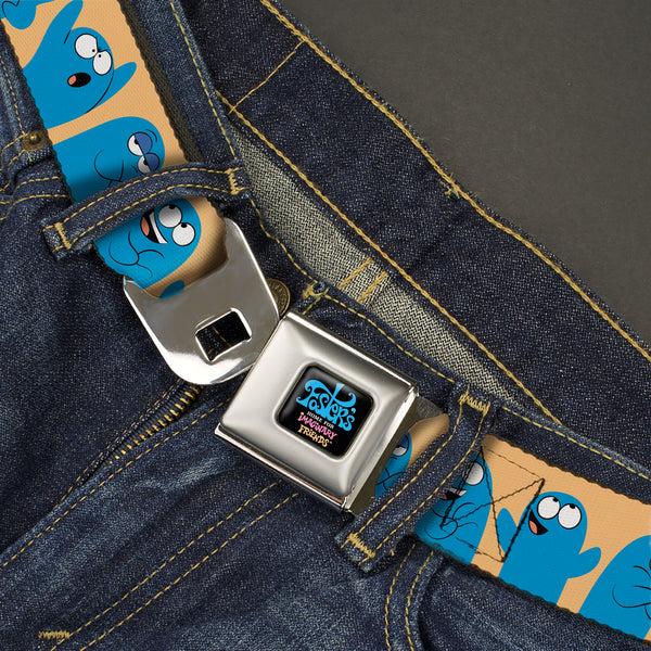 Buckle-Down FOSTER'S HOME FOR IMAGINARY FRIENDS Title Logo Black/Multi Color Seatbelt Belt - Foster's Home For Imaginary Friends Bloo Expressions Beige Webbing