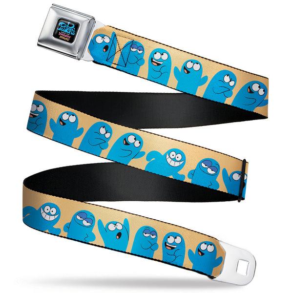 Buckle-Down FOSTER'S HOME FOR IMAGINARY FRIENDS Title Logo Black/Multi Color Seatbelt Belt - Foster's Home for Imaginary Friends Bloo Expressions Beige Webbing