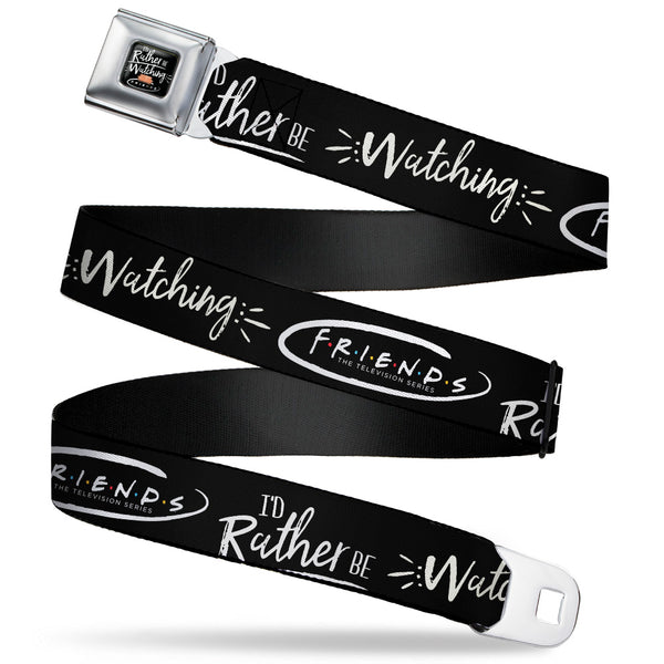Buckle-Down Friends Couch I'D RATHER BE WATCHING FRIEND THE TELEVISION SERIES Full Color Black/White/Multi Color Seatbelt Belt - Friends I'D RATHER BE WATCHING FRIEND THE TELEVISION SERIES Black/White/Multi Color Webbing