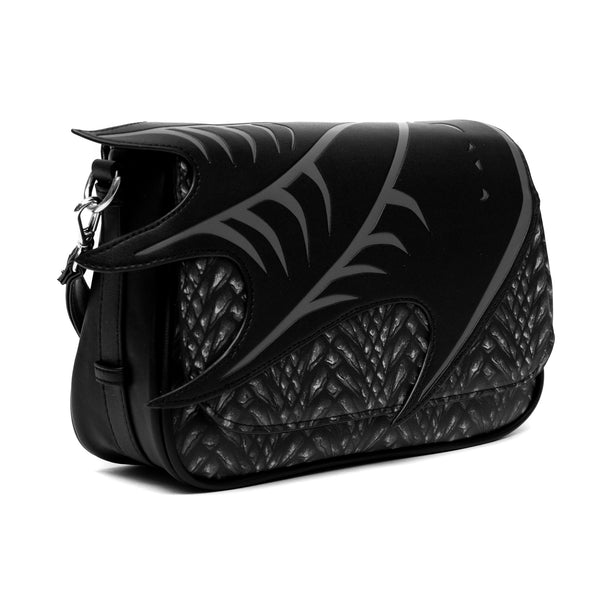 Buckle-Down Game Of Thrones Bag Fold Over Cross Body Game Of Thrones The Dragon Awakens Dragon Print Wing Applique Vegan Leather