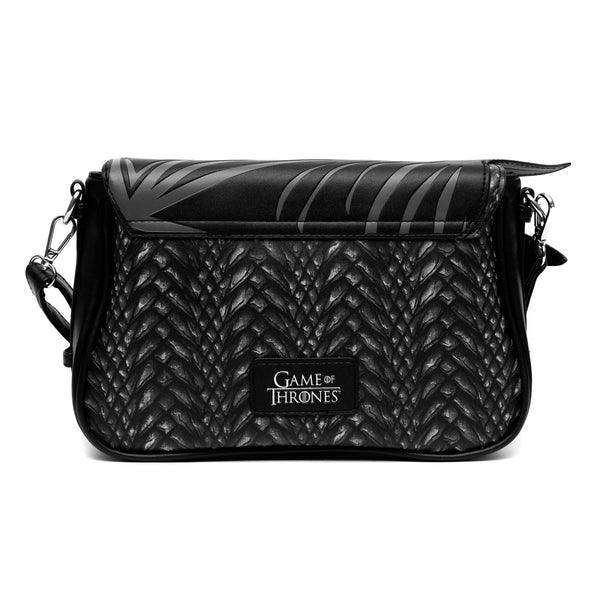 Buckle-Down Game Of Thrones Bag Fold Over Cross Body Game Of Thrones The Dragon Awakens Dragon Print Wing Applique Vegan Leather