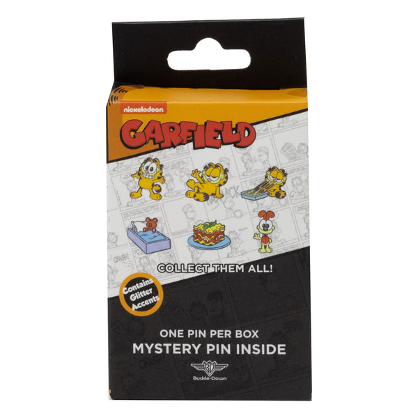 Buckle-Down Garfield Mystery Enamel Pin Blind Box Series Garfield Standing Garfield Lounging Garfield Eating Lasagna A Lasagna Plate Odie Waving Or Pooky Teddy Bear