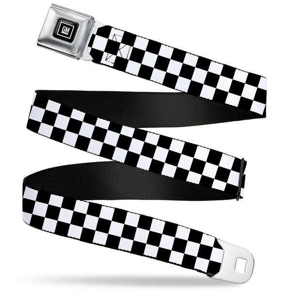 Buckle-Down GM Seatbelt Belt - Checker Black/White Webbing