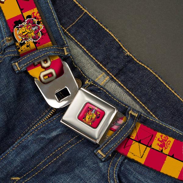 Buckle-Down Gryffindor Crest Full Color Red Seatbelt Belt - Gryffindor Crest POTTER 07 Checker Gold/Red Webbing
