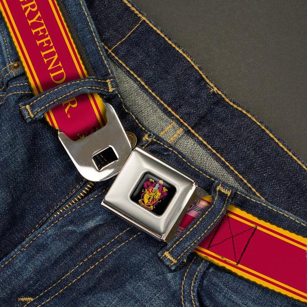 Buckle-Down Gryffindor Crest Full Color Seatbelt Belt - GRYFFINDOR/Crest Stripe Gold/Red Webbing