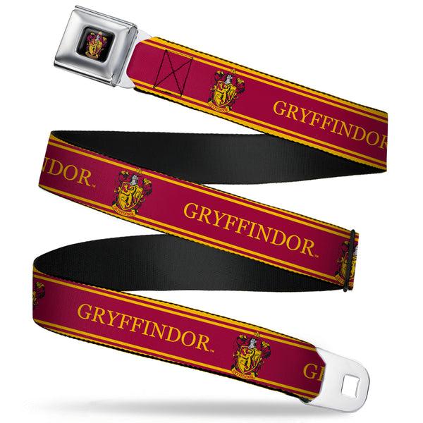 Buckle-Down Gryffindor Crest Full Color Seatbelt Belt - GRYFFINDOR/Crest Stripe Gold/Red Webbing