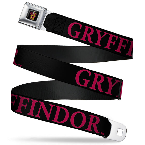 Buckle-Down Gryffindor Crest Full Color Seatbelt Belt - Harry Potter GRYFFINDOR Black/Red Webbing