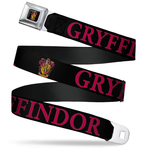 Buckle-Down Gryffindor Crest Full Color Seatbelt Belt - Harry Potter GRYFFINDOR & Crest Black/Red Webbing
