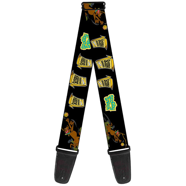 Buckle-Down Guitar Strap - Chasing Scooby Snacks Black