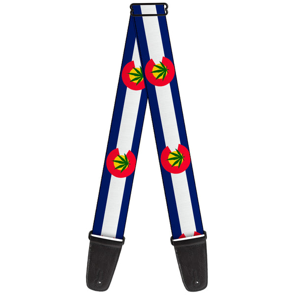 Buckle-Down Guitar Strap - Colorado Flag Marijuana Leaf