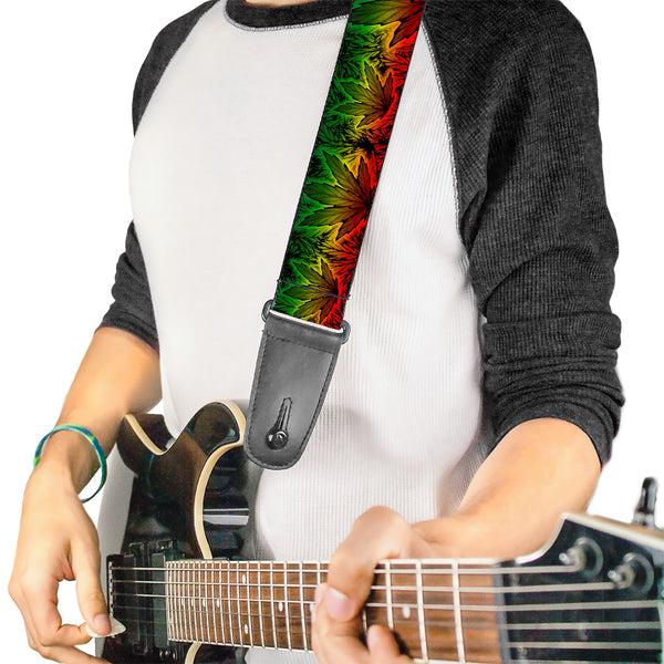 Buckle-Down Guitar Strap - Marijuana Haze Rasta/Rasta