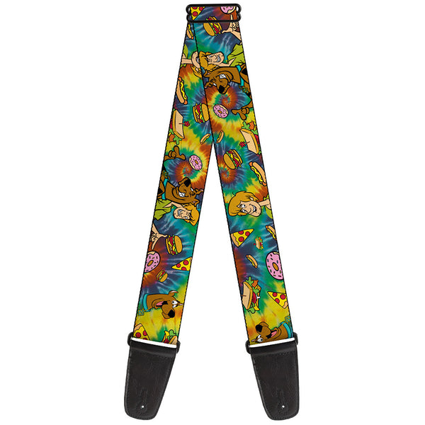 Buckle-Down Guitar Strap - Scooby Doo and Shaggy Poses/Munchies Tie Dye Multi Color