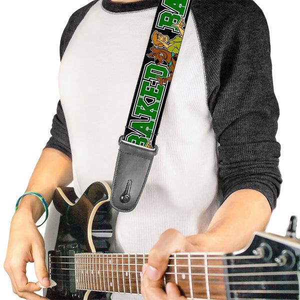 Buckle-Down Guitar Strap - Scooby Doo & Shaggy Pose BAKED Black Green