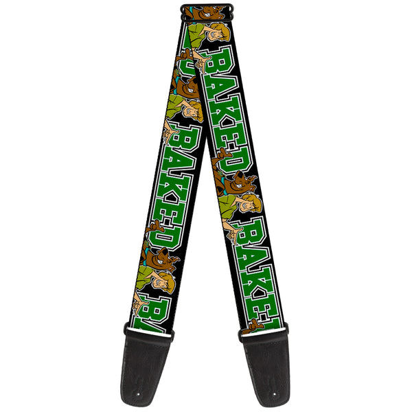 Buckle-Down Guitar Strap - Scooby Doo & Shaggy Pose BAKED Black Green