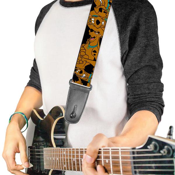 Buckle-Down Guitar Strap - Scooby Doo Stacked CLOSE-UP Black