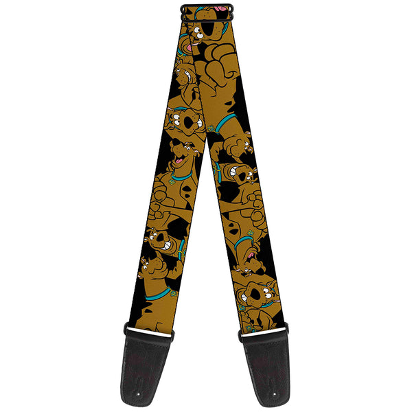 Buckle-Down Guitar Strap - Scooby Doo Stacked CLOSE-UP Black