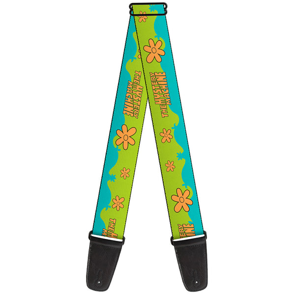 Buckle-Down Guitar Strap - Scooby Doo THE MYSTERY MACHINE Paint Job Green/Aqua/Orange