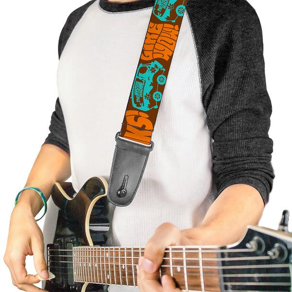 Buckle-Down Guitar Strap - ZOINKS LIKE WOW The Mystery Machine Brown Baby Blue