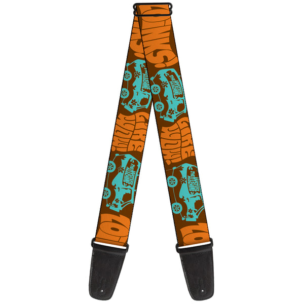 Buckle-Down Guitar Strap - ZOINKS LIKE WOW The Mystery Machine Brown Baby Blue