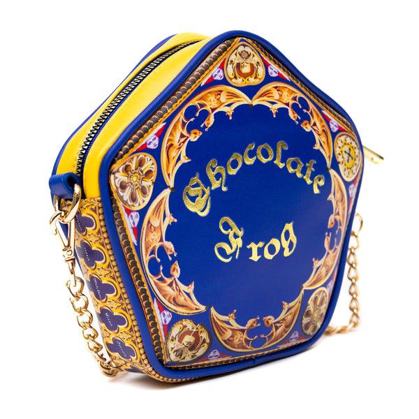Buckle-Down Harry Potter Bag Crossbody Figural Chocolate Frog Candy Box Replica Debossed Gold Blue Vegan Leather