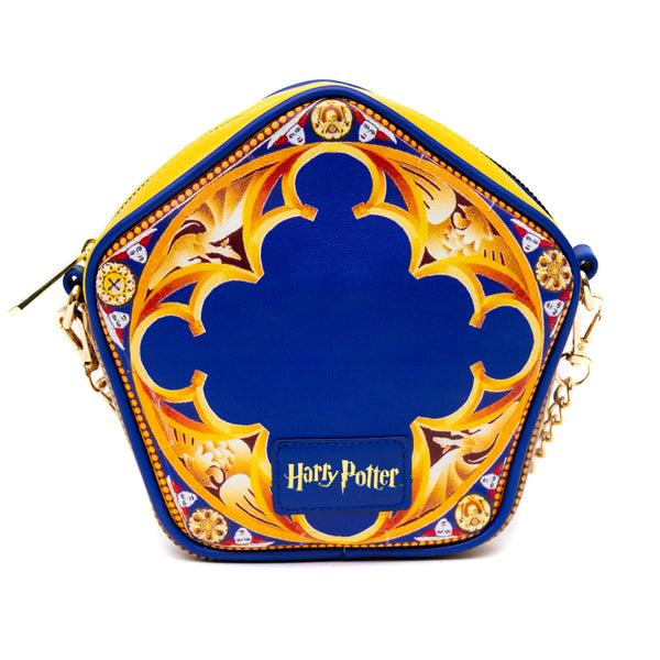 Buckle-Down Harry Potter Bag Crossbody Figural Chocolate Frog Candy Box Replica Debossed Gold Blue Vegan Leather