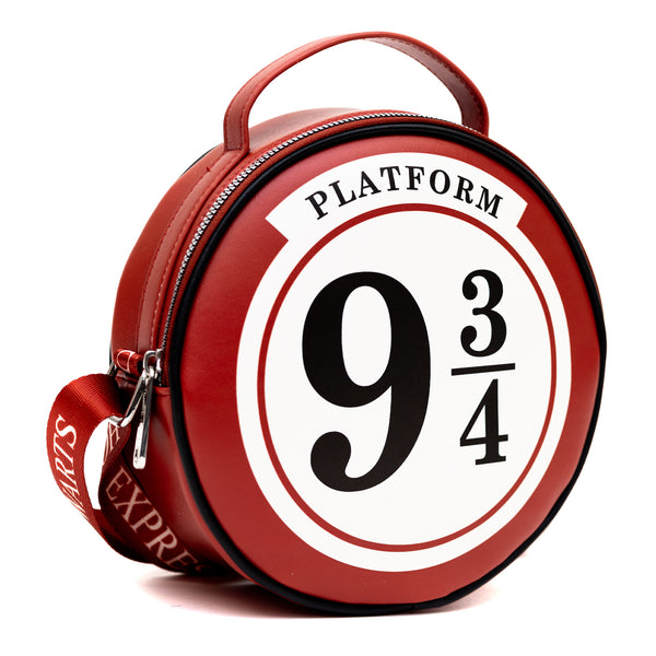 Buckle-Down Harry Potter Bag Round Harry Potter Platform 9 3/4 Sign Replica Red Vegan Leather
