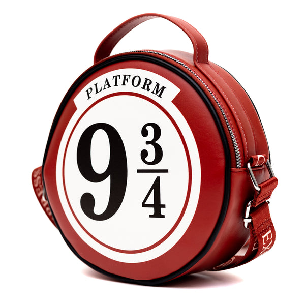Buckle-Down Harry Potter Bag Round Harry Potter Platform 9 3/4 Sign Replica Red Vegan Leather